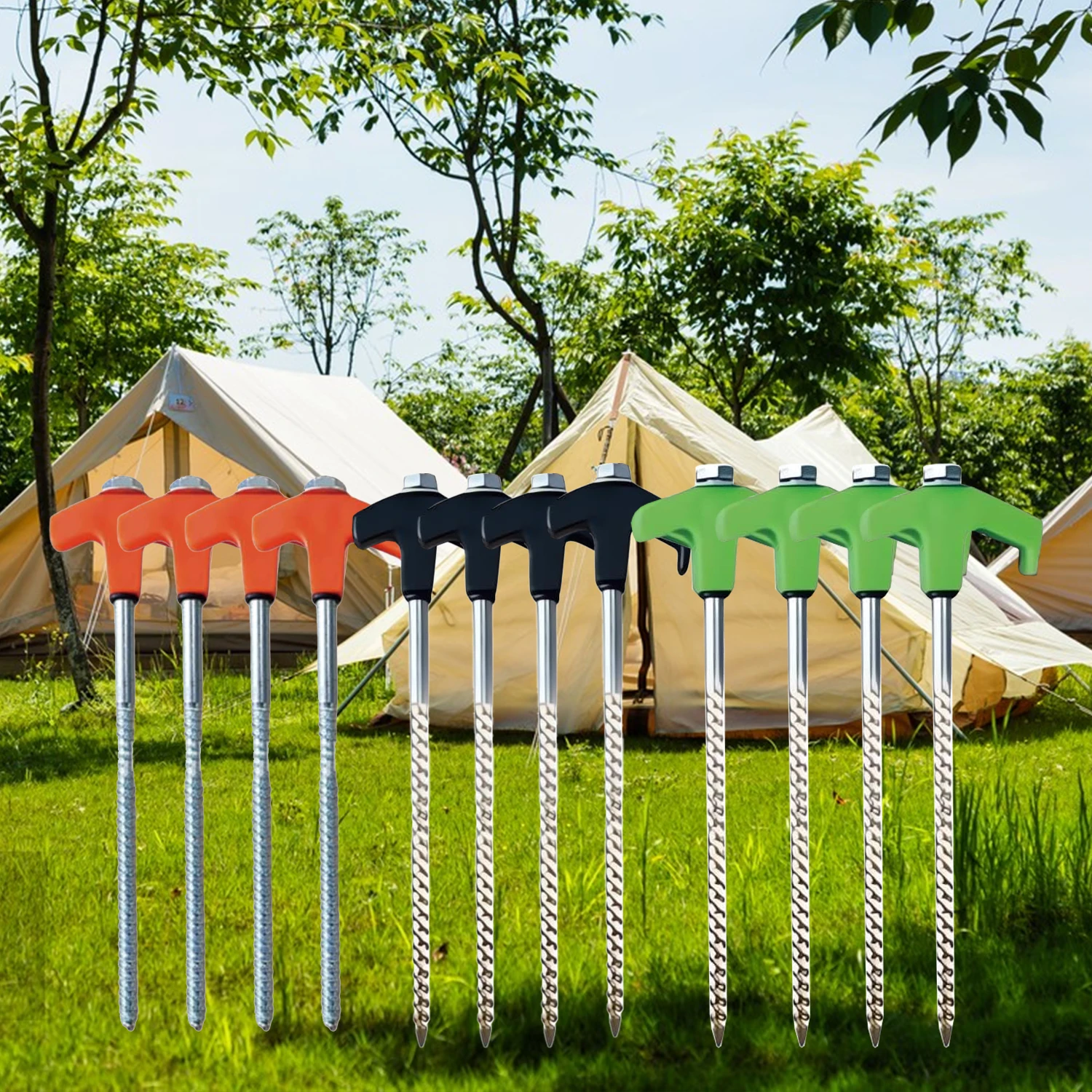 Outdoor Power Stake - Sekrup Tenda 8-inci, Sekrup Jangkar Baru,