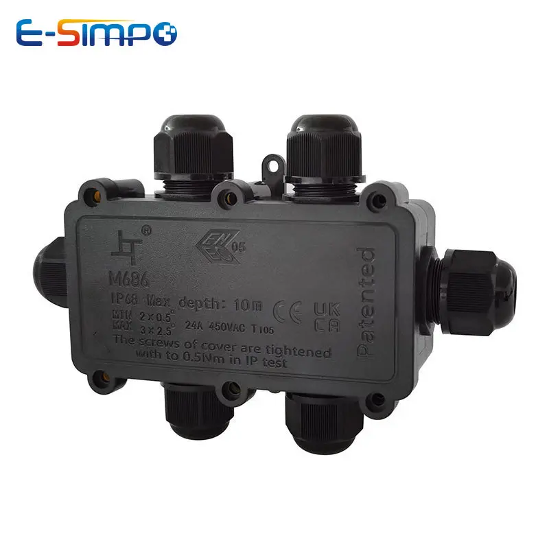Outdoor Power Cable Junction Box - 6Way 1IN5Out IP68 Kotak Sambungan Kabel