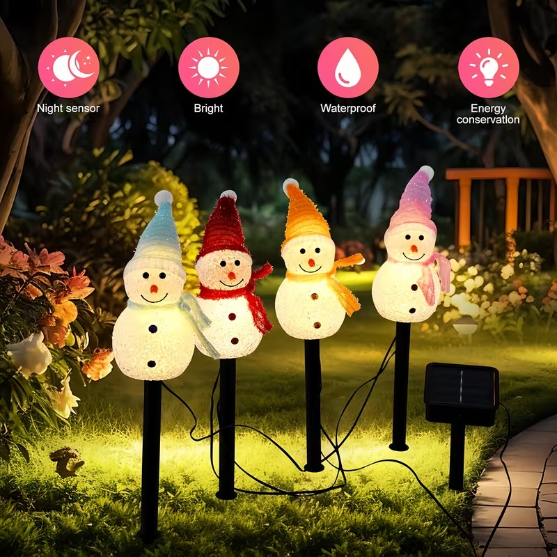 1-4 Buah Lampu Manusia Salju T - Outdoor Power Stake ulasan dan harga
