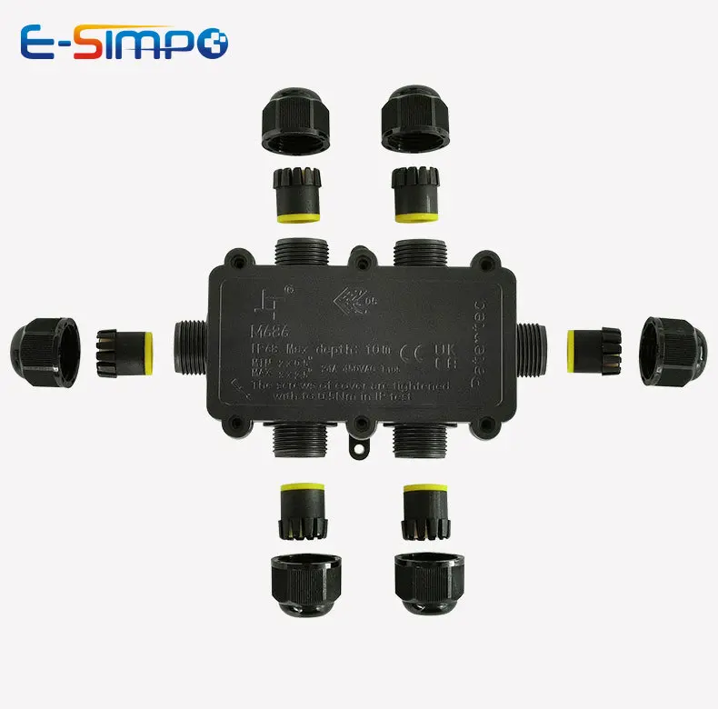 6Way 1IN5Out IP68 Kotak Sambun - Outdoor Power Cable Junction Box ulasan dan harga