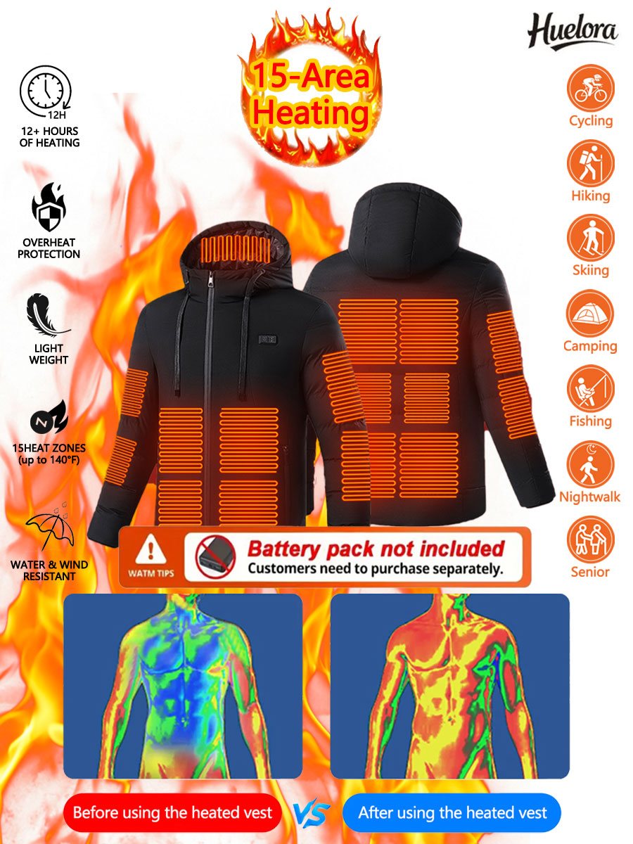 Jaket Pemanas Huelora 11 Area  - Outdoor Powersports ulasan dan harga